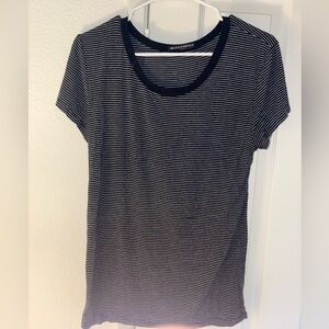 Brandy Melville Black & White Thin Stripe Scoop Tee